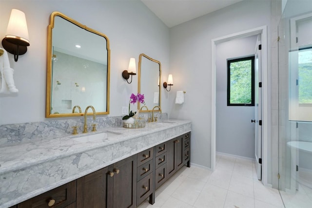 bathroom featuring vanity and tile patterned floors