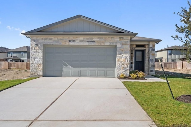 single story home with a garage