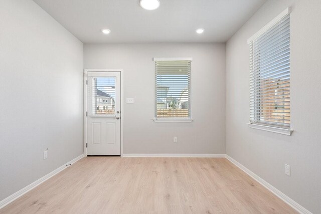 empty room featuring light hardwood / wood-style flooring