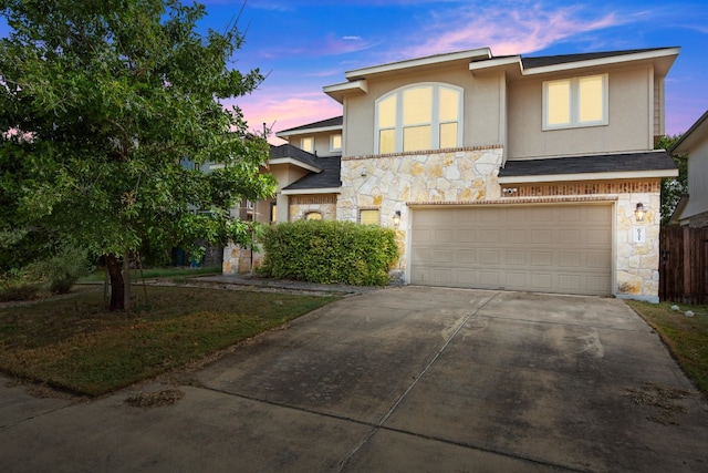 view of front facade with a garage