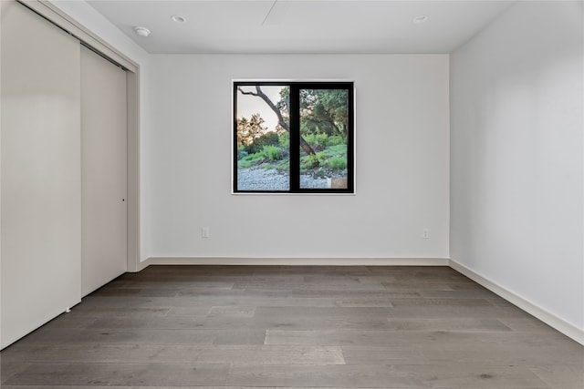 interior space with light hardwood / wood-style flooring