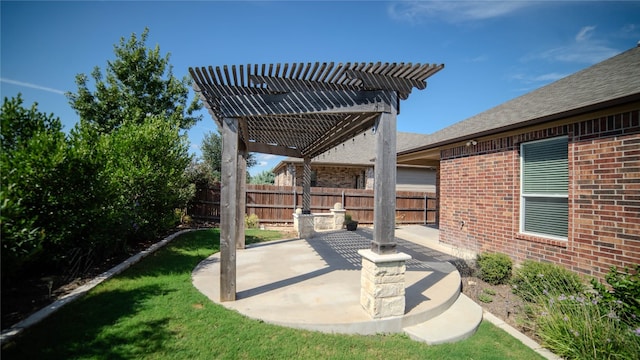 view of patio with a pergola