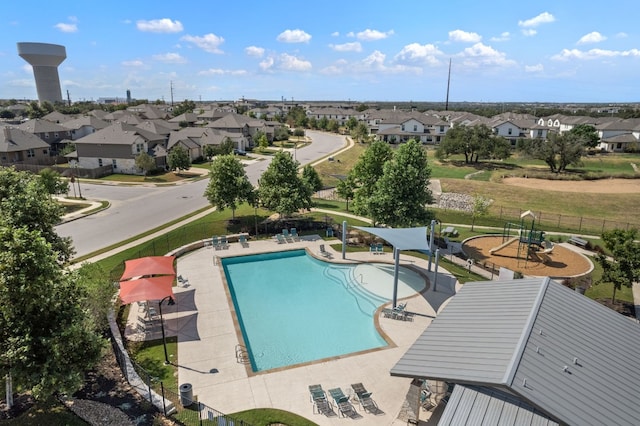 view of pool featuring a patio