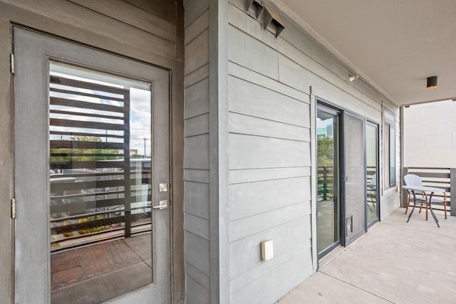 view of exterior entry with wine cooler