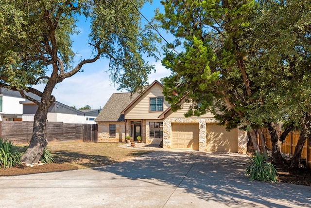 view of front of house with a garage