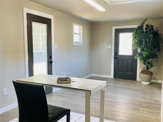 dining area featuring light hardwood / wood-style floors