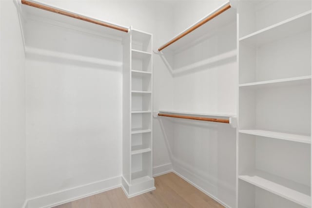 walk in closet featuring hardwood / wood-style flooring