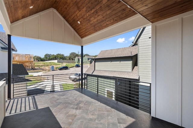 view of patio featuring a balcony