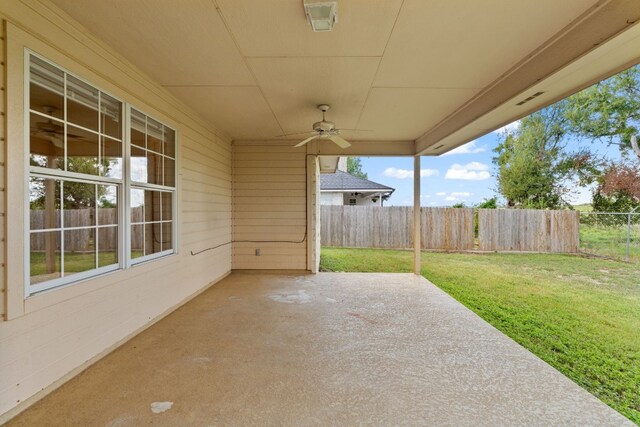 view of patio / terrace with ceiling fan