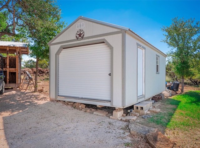 view of garage