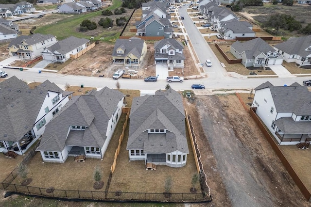 aerial view with a residential view