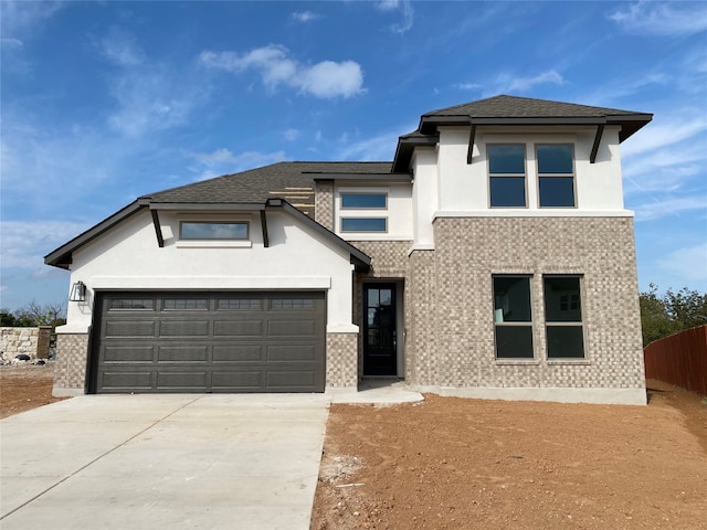 view of front facade with a garage