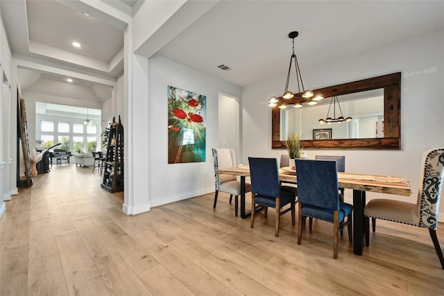 dining area featuring light hardwood / wood-style flooring