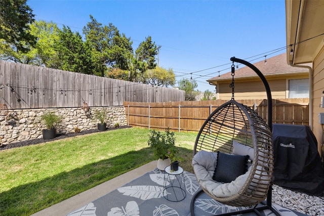 view of patio featuring grilling area