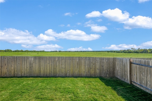 view of yard with a rural view