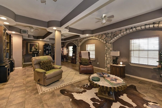 4525 Bell Springs Rd, Dripping Springs, TX 78620 - interior space featuring a wealth of natural light, visible vents, and a ceiling fan