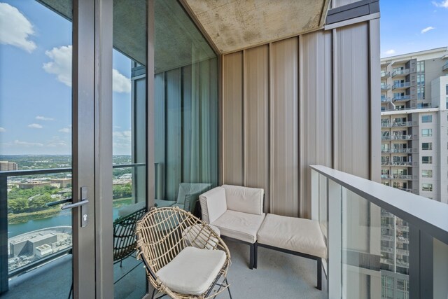 balcony with a water view