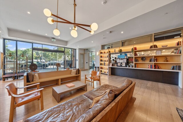 living room featuring light hardwood / wood-style flooring