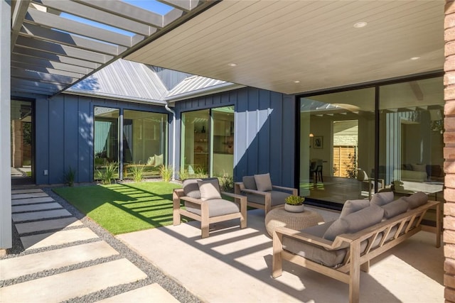 view of patio featuring an outdoor living space