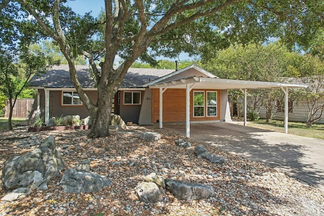 view of front of house with a carport