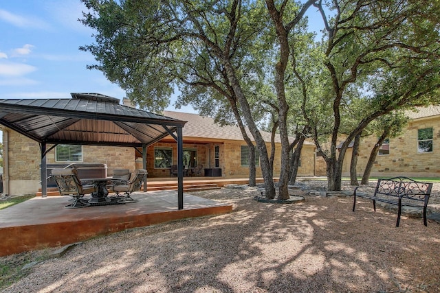 view of yard with a patio and a gazebo