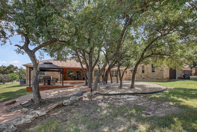 view of yard featuring a gazebo