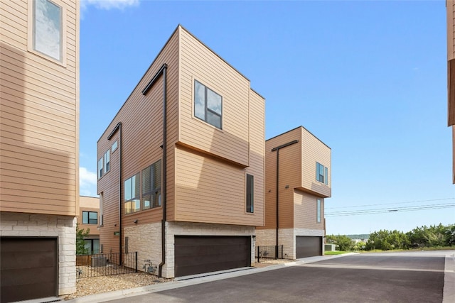 exterior space featuring a garage