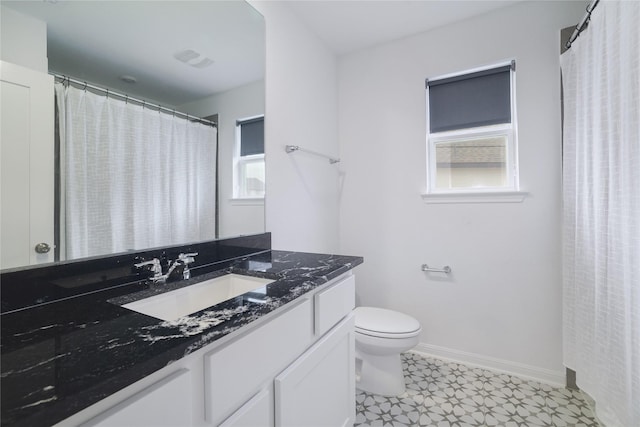 bathroom featuring toilet and vanity