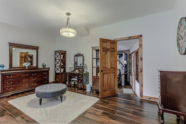 sitting room featuring dark hardwood / wood-style floors