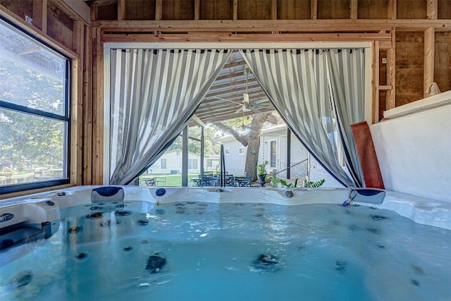 1104 Hill Circle W Dr, Granite Shoals, TX 78654 - detailed view of a hot tub and wood walls