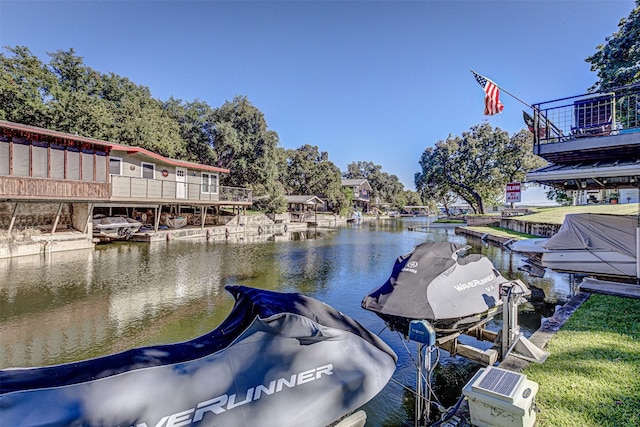 water view with a dock