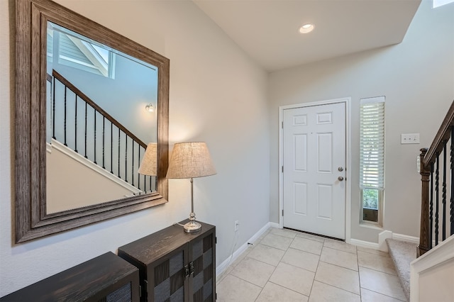 view of tiled foyer entrance