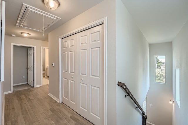 hall featuring light hardwood / wood-style flooring