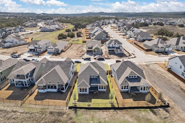 bird's eye view featuring a mountain view