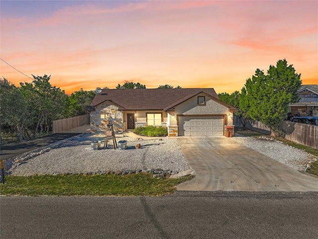 view of front of house featuring a garage