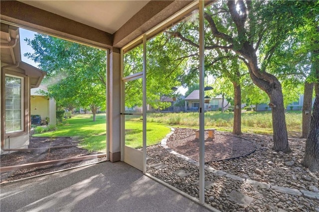 view of unfurnished sunroom