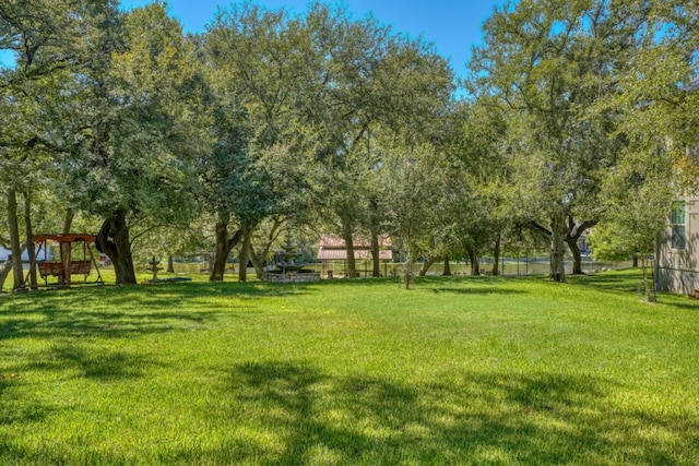 view of yard with a playground