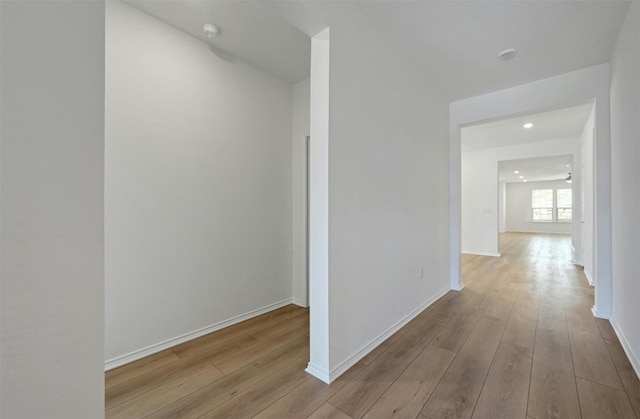 hall featuring light hardwood / wood-style floors