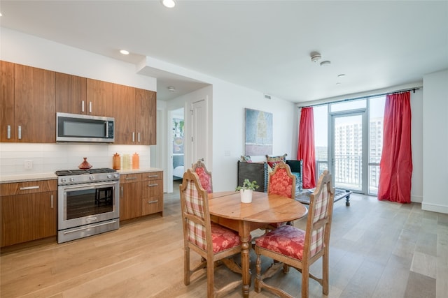 dining area featuring light hardwood / wood-style floors