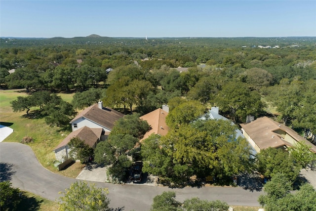 aerial view with a wooded view