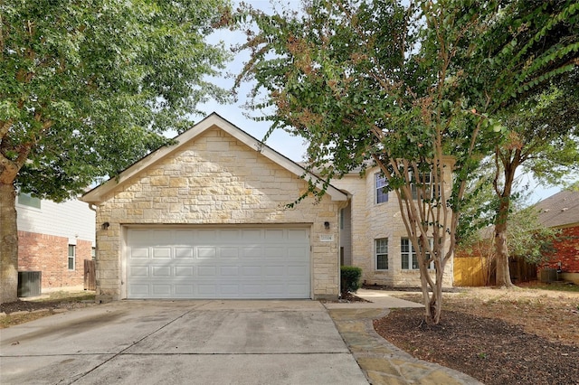 view of front of house with a garage