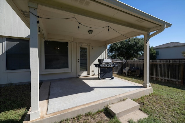 view of patio featuring area for grilling