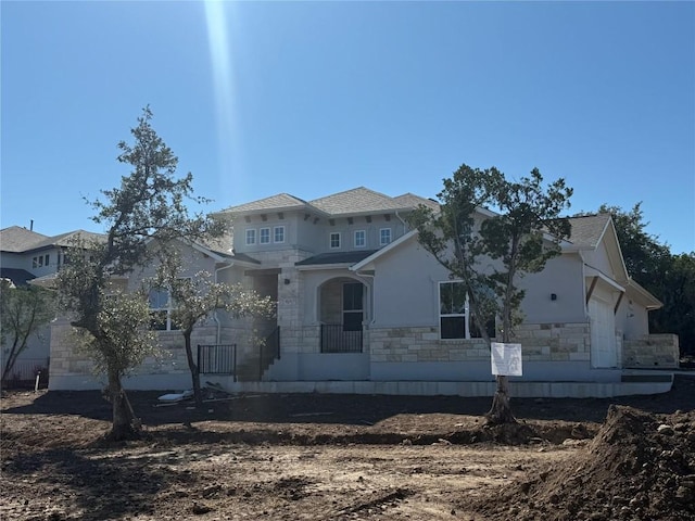 view of front of home with a garage