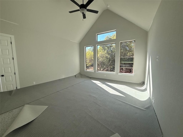 bonus room featuring ceiling fan and lofted ceiling