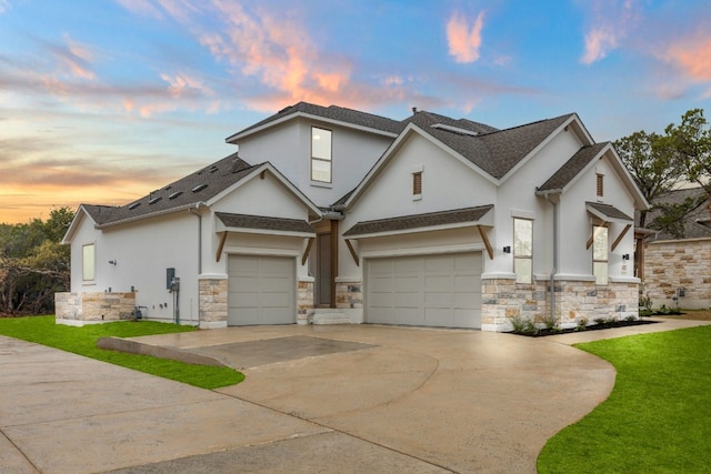 view of front facade with a garage