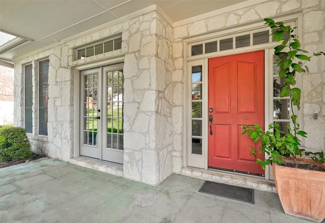 doorway to property with french doors