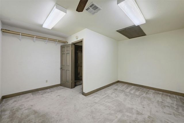 basement with light carpet