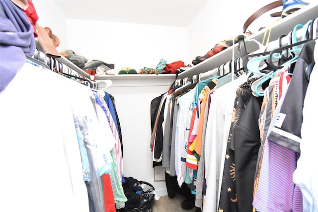 spacious closet with carpet flooring