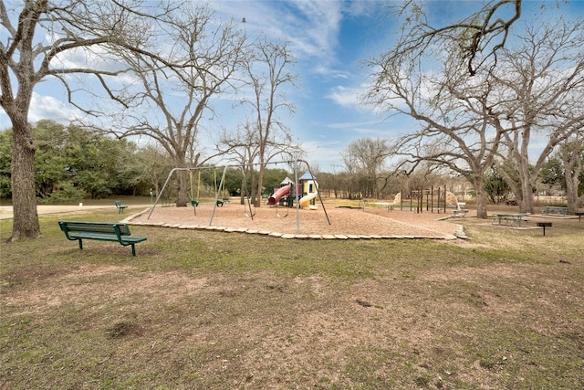 view of yard featuring a playground