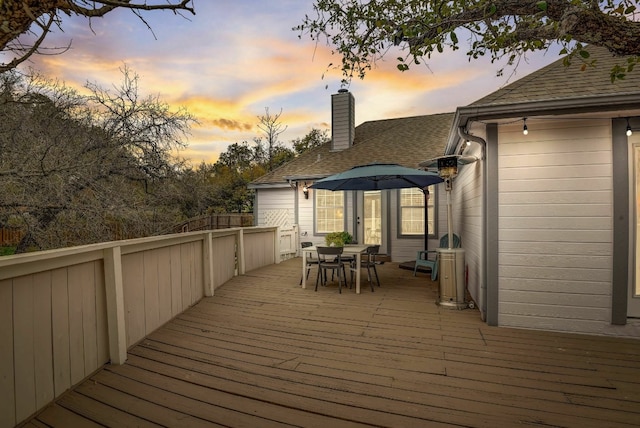 view of deck at dusk